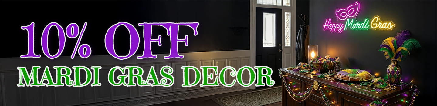 15% OFF ALL MARDI GRAS LIGHTING & DECOR