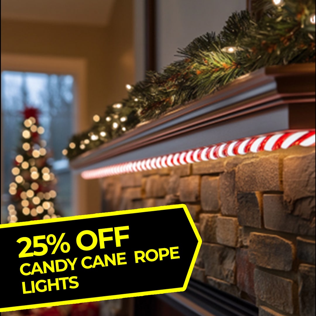 25% OFF CANDY CANE ROPE LIGHTS