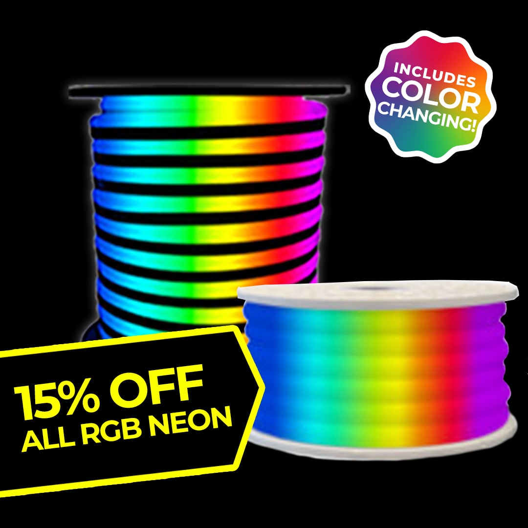 15% OFF RGB NEON ROPE & STRIP LIGHTS