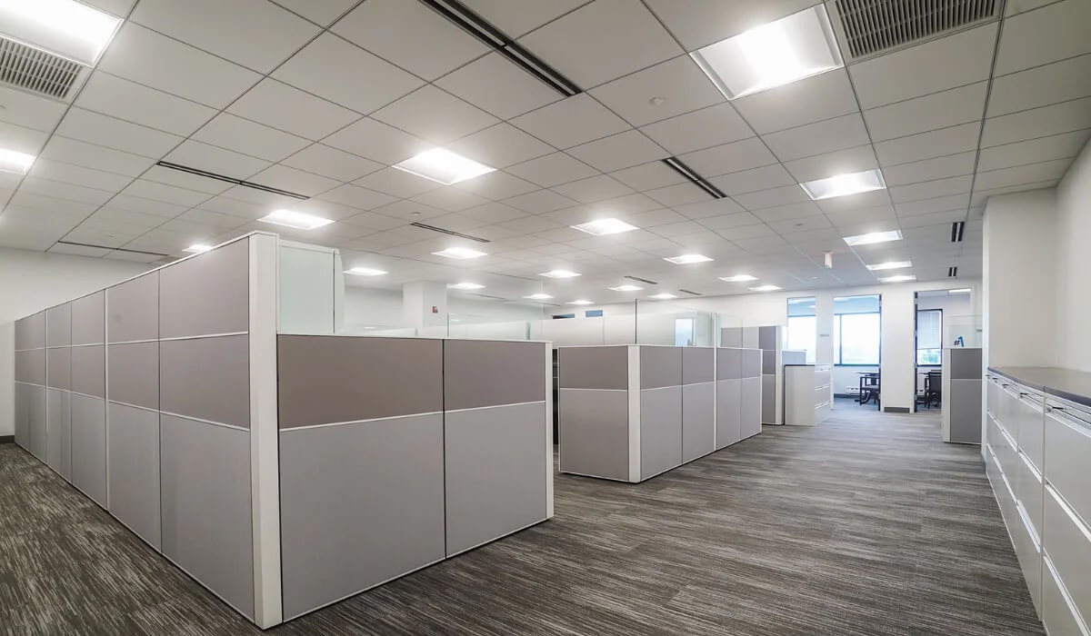 Office with LED Troffer Lights