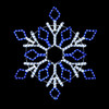 32 Inch Cool White and Blue LED Rope Light Snowflake Motif v2 - Lighted Silhouette