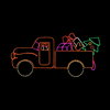 LED Rope Light Santa's Truck with Presents Motif - Animated Lighted Silhouette - Multi-Color - 96 Inch