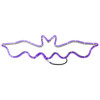 Purple lighted bat sign with white background