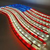 LED Rope Light Patriotic USA Flag Decoration - Lighted Sign - Red, Cool White, and Blue - 24 Inch
