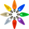 C9 LED Christmas Light Bulbs - Intermediate E-17 Base  - Faceted - 25 Pack