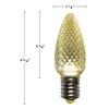 C9 LED Christmas Light Bulbs - Intermediate E-17 Base  - Faceted - 25 Pack