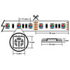 profile graphic of rgb color changing led strip light - 12 volt - smd-5050 - ip65