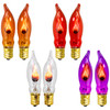 Orange / Purple / Red/ Clear C7 (CA10) Flicker Flame String Light Bulbs (2-Pack)