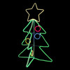3D LED Neon Rope Light Christmas Tree Motif - Lighted Silhouette - Multi-Color - 34 Inch
