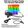 RGB Color Changing Chasing PLC LED Rope Light - 66 Volt - 65 Foot Bundle