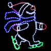 LED Rope Light Snowman Skating Motif - Lighted Silhouette - Multi-Color - 27.5 Inch