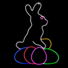LED Neon Strip Light Easter Bunny With Eggs Decoration - Lighted Sign - Multi-Color - 35 Inch