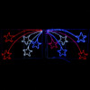 LED Rope Light Patriotic Falling Stars Motif - Lighted Silhouette - Red, Cool White, and Blue - 87 Inch