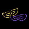 Mardi Gras purple and gold carnival mask light