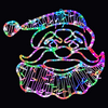 RGB Color Changing LED Rope Light Santa Face Motif With Multi-Function Controller - Lighted Silhouette - 27 Inch