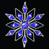 LED Rope Light Snowflake Motif - Lighted Silhouette - Cool White and Blue - 32.5 Inch