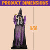 3D Animated Talking Hanging Halloween Witch - Battery Powered - Purple and White - 72 Inch