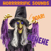 3D Animated Talking Hanging Halloween Witch - Battery Powered - Purple and White - 72 Inch
