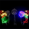 LED Rope Light Elves Tossing Presents Motif - Animated Lighted Silhouette - Multi-Color - 87 Inch