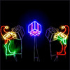 LED Rope Light Elves Tossing Presents Motif - Animated Lighted Silhouette - Multi-Color - 87 Inch