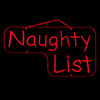 LED Neon Rope Light Naughty List Hanging Christmas Sign - Lighted Silhouette - Red - 24 Inch