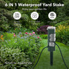 Smart Wi-FI Outdoor Heavy Duty Yard Stake Timer- 6 Outlet - 120 Volt
