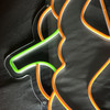 LED Neon Strip Light Jack-O-Lantern Halloween Decoration - Lighted Pumpkin Sign - Orange and Green - 24 Inch