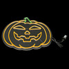 LED Neon Strip Light Jack-O-Lantern Halloween Decoration - Lighted Pumpkin Sign - Orange and Green - 24 Inch