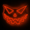 LED Neon Strip Light Halloween Scary Pumpkin Face Decoration - Lighted Sign - Orange - 20 Inch Display
