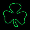 shamrock green LED neon sign decoration, black background