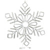 LED Rope Light Snowflake Decoration v1 - Lighted Sign - Cool White and Blue - 32 Inch Display