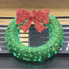 straight on view of giant pre-lit LED Christmas wreath with bow - 36 or 38 inch