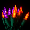Orange and Purple M5 LED String Lights - 70 Bulb Mini Light Set - 23.5 Feet