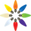 C9 LED Christmas Light Bulbs - Intermediate E-17 Base - Smooth Frosted- 25 Pack