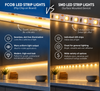 Warm White LED Strip Light - 24 Volt - High Output FCOB - Outdoor Use (IP65) - 16.4 Foot Bundle
