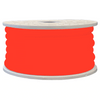 24V RGB 360° color-changing neon LED strip light spool on white background changing color.