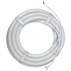 24V RGB 360° color-changing neon LED strip light spool on white background.