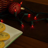 red LED string light in use Christmas cookies
