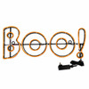 LED Neon Strip Light Halloween BOO Decoration with black frame. Standard 120v wall plug
