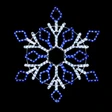 32 Inch Cool White and Blue LED Rope Light Snowflake Decoration v2 - Lighted Sign