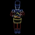 LED Rope Light Drumming Toy Soldier Christmas Decoration - Animated Lighted Sign - Multi-Color - 72 Inch