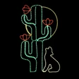 60 inch multi-color led rope light saguaro cactus with coyote and moon LED sign