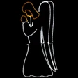 LED Rope Light Life-Size Standing Angel Christmas Decoration - Lighted Sign - White And Yellow - 72 Inch