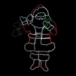 LED Rope Light Waving Santa Christmas Decoration - Animated Lighted Sign - Multi-Color - 72 Inch