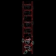 Rope Light Santa Climbing Ladder Christmas Decoration - Animated Lighted Sign - Multi-Color - 108 Inch