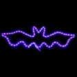 32 inch purple led rope light Halloween bat LED sign lit up with dark background