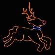 LED Rope Light Rudolph Reindeer Christmas Decoration - Lighted Sign - Yellow, Blue, and Red - 48 Inch