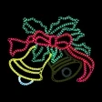 LED Rope Light Ringing Bells Christmas Decoration - Animated Lighted Sign - Multi-Color - 47 Inch