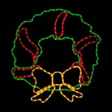 LED Rope Light Wreath Christmas Decoration - Lighted Sign - Green, Yellow, and Red - 25 Inch