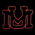 24 inch red led rope light university of montana logo motif